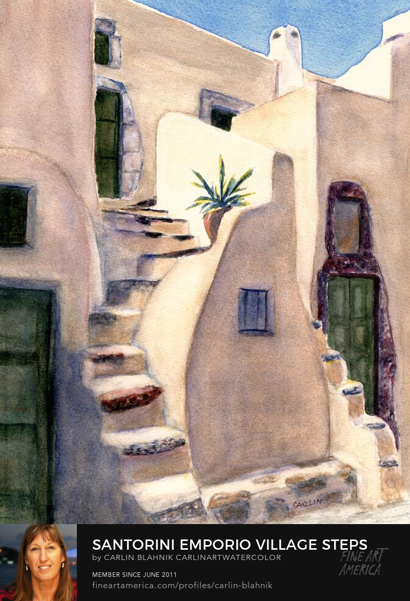 Greek Island Watercolor Art Prints by Carlin Blahnik