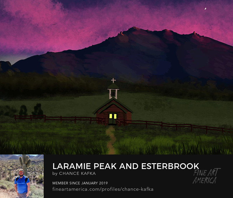 Laramie Peak and Esterbrook Chapel Wyoming Sunset Art Prints Wall Decor