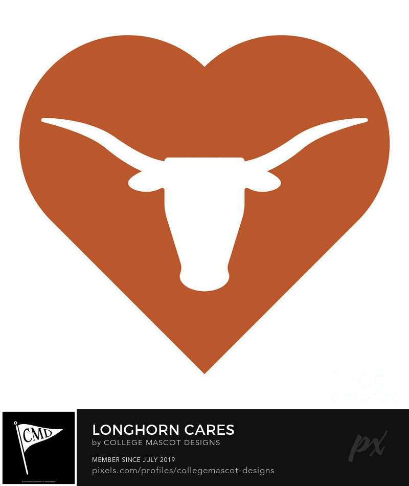 Longhorn Cares by College Mascot Designs