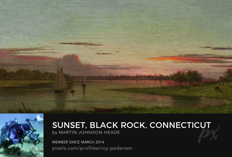 Sunset, Black Rock, Connecticut by Martin Johnson Heade.landscape