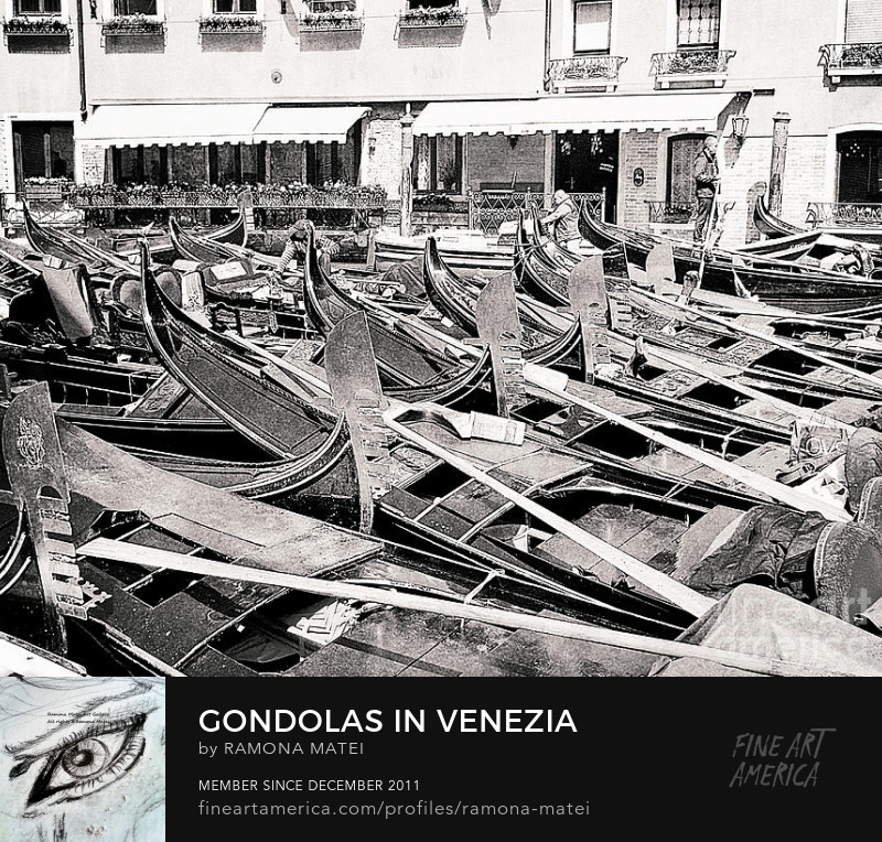 gondolas of venice italy canal grande black and white travel photography