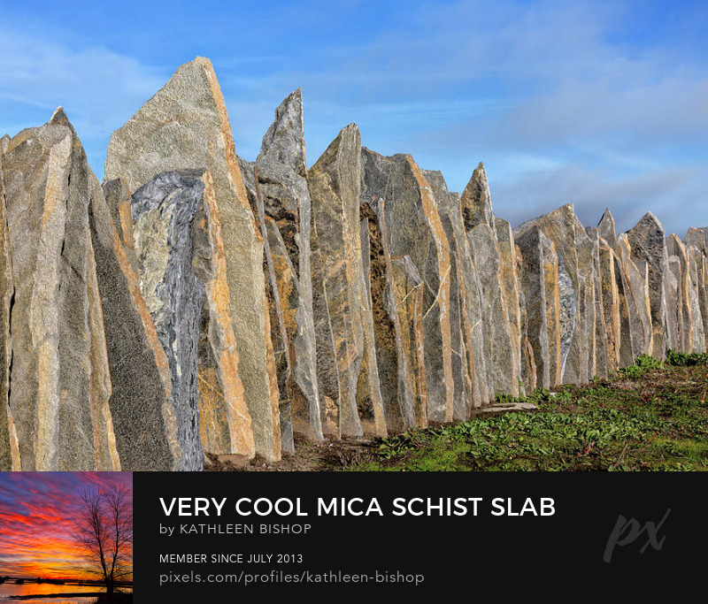 Very Cool Mica Schist Slab Stone Fence at Point Arena Lighthouse by Kathleen Bishop Photography
