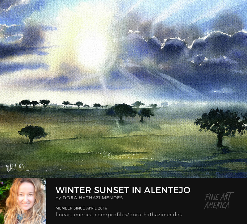 Alentejo painting Portugal original artwork by Dora Hathazi Mendes Sell Art Online