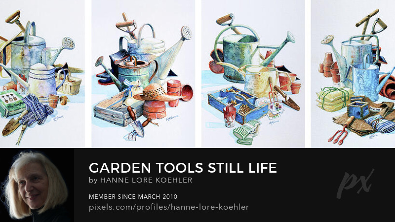 Series Of Four Garden Tools Art Prints