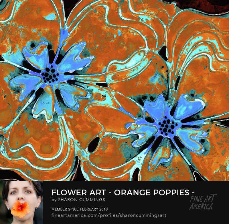 Orange Poppy Art