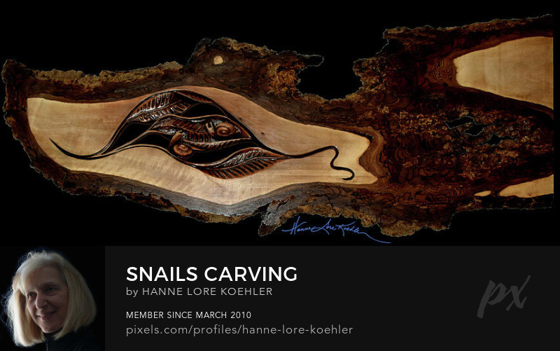 Snails Wood Relief Carving Art Prints