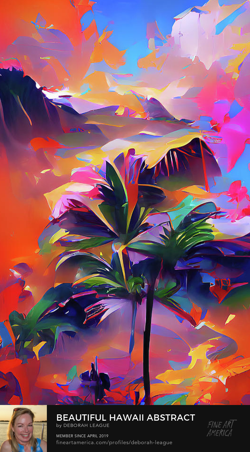 digital painting beautiful Hawaii abstract by Deborah League