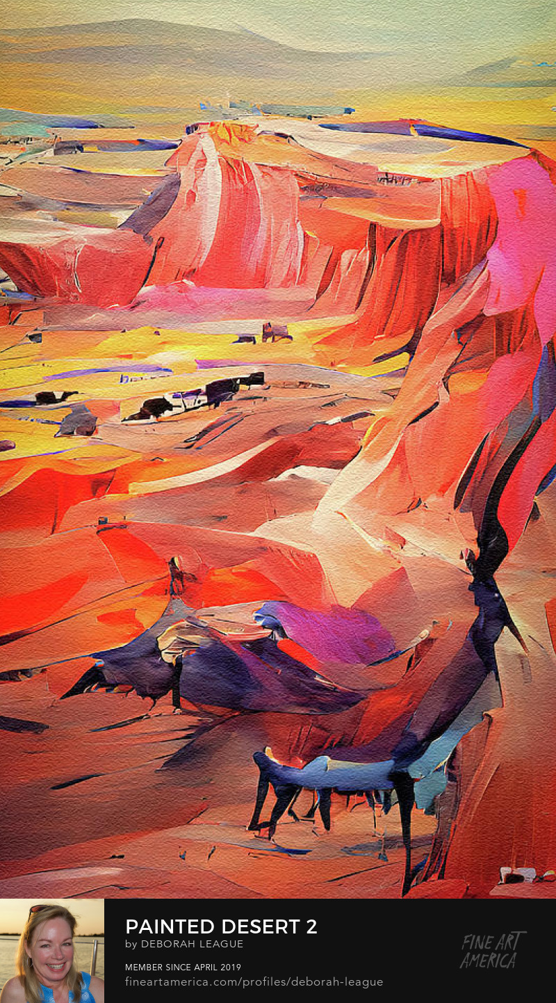 Digital Painting Painted Desert #2 by Deborah League