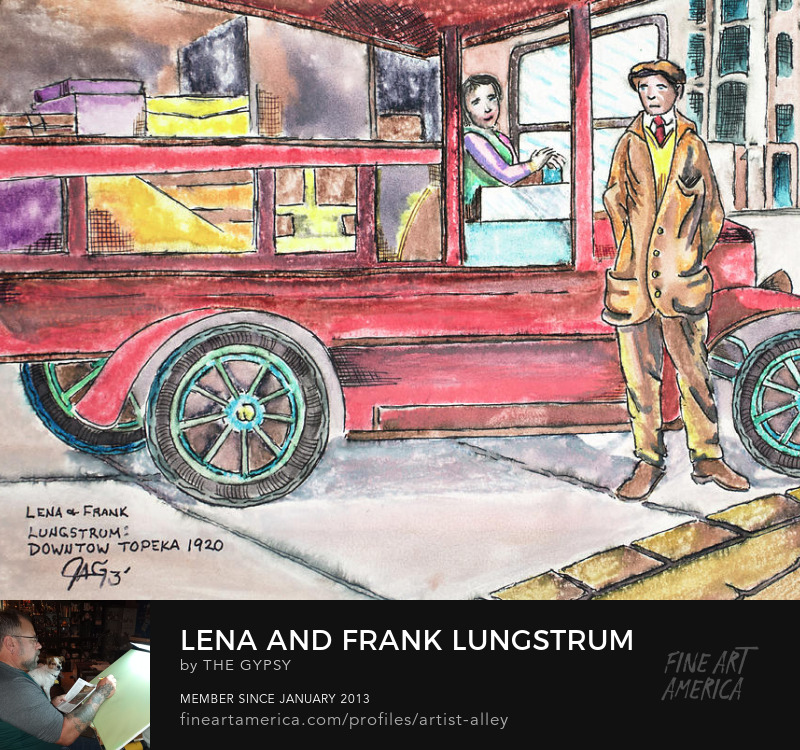 Lena and Frank Lungstrum: Downtown Topeka 1920 Art Prints and Print On Demand Merchandise