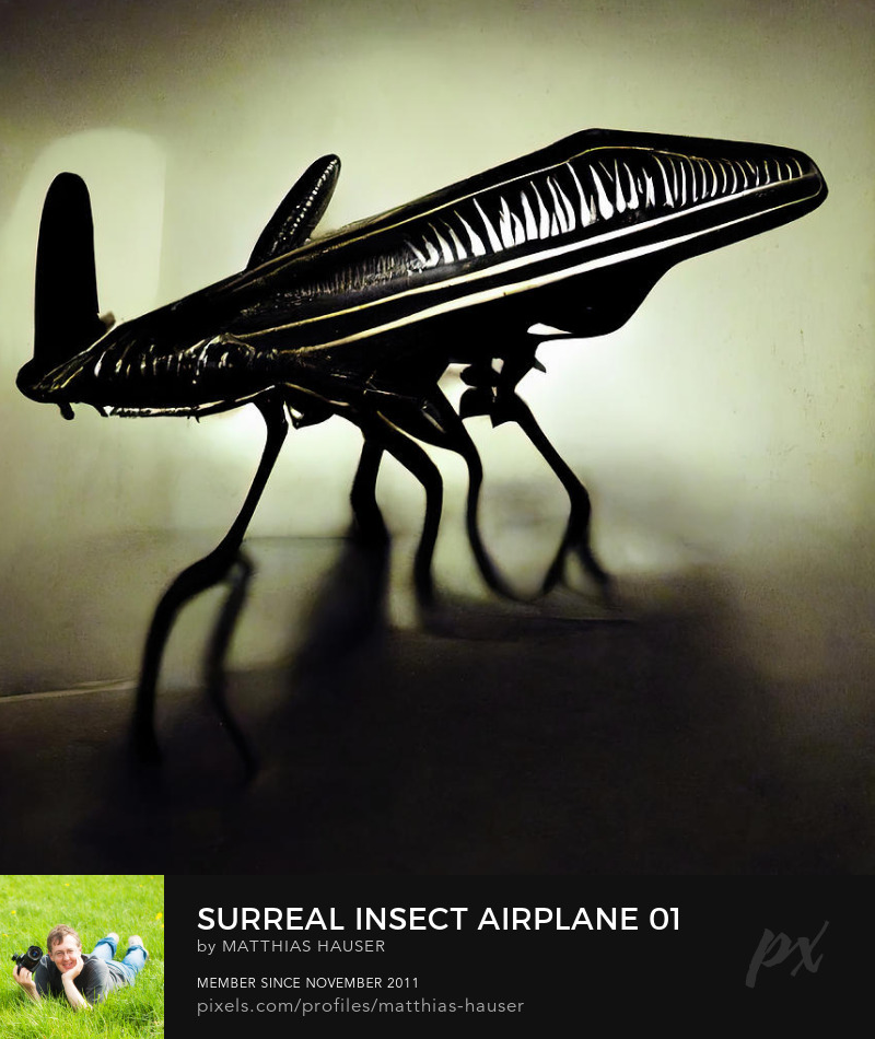 Surreal Insect Airplane Art Print