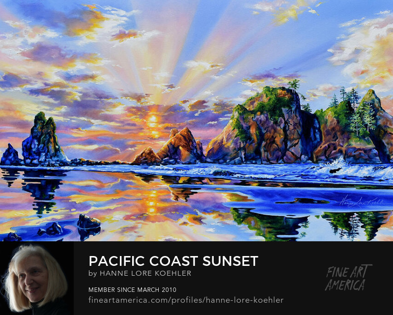 Pacific Coast Sunset Painting
