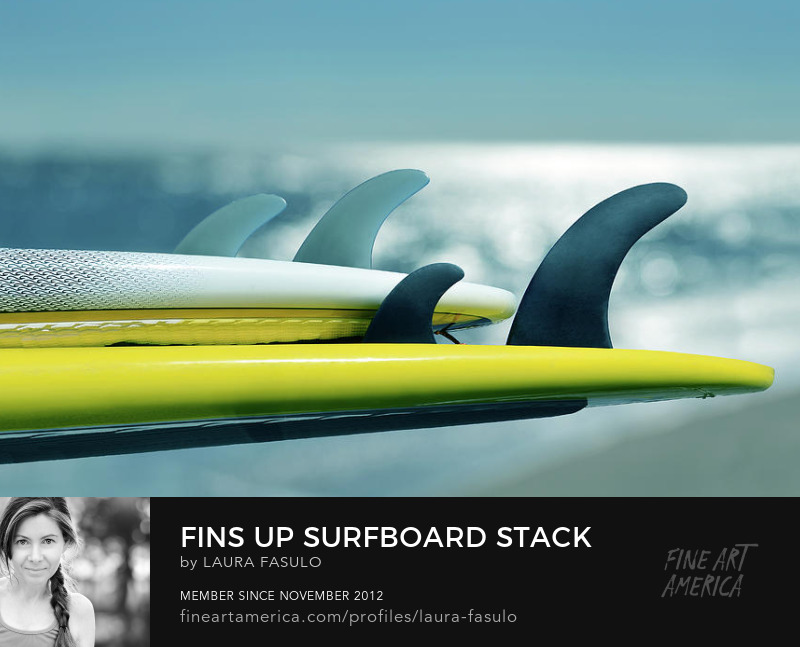 Surfboards in a Row Surfer Art by Laura Fasulo