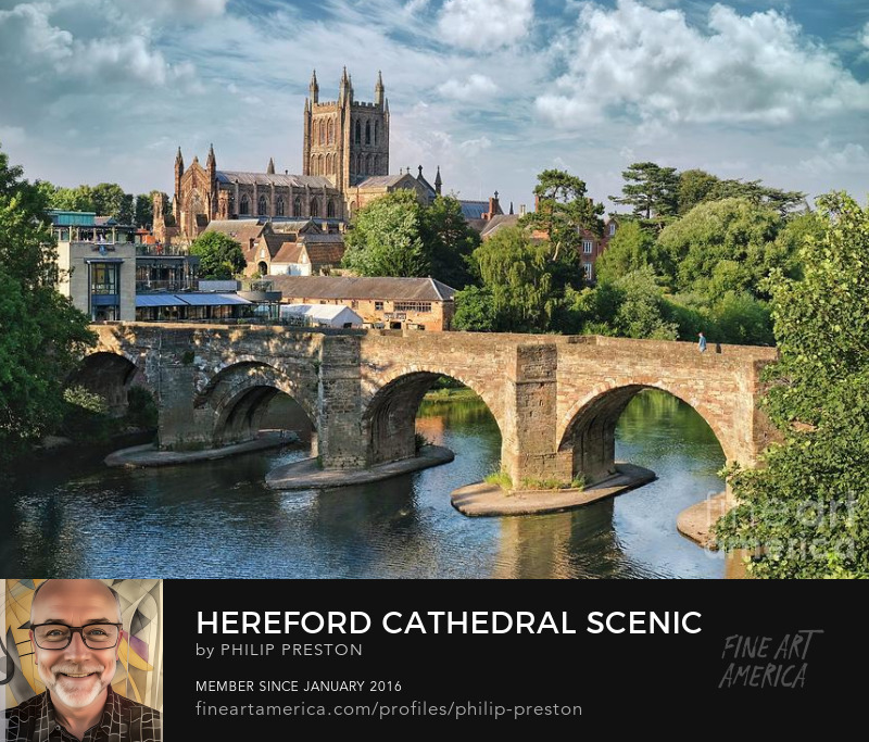 Hereford Cathedral cityscape, photography by Philip Preston