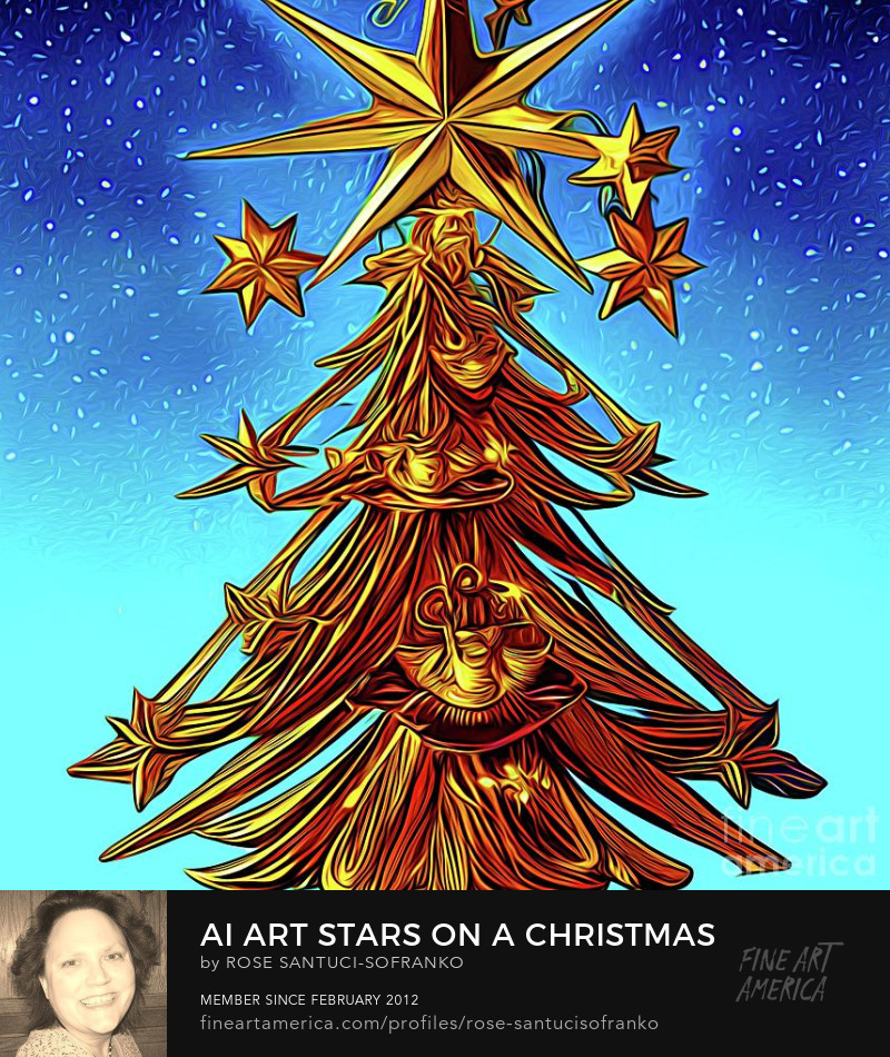 AI Art Stars on a Christmas Tree Abstract Expressionism Buy Art Online