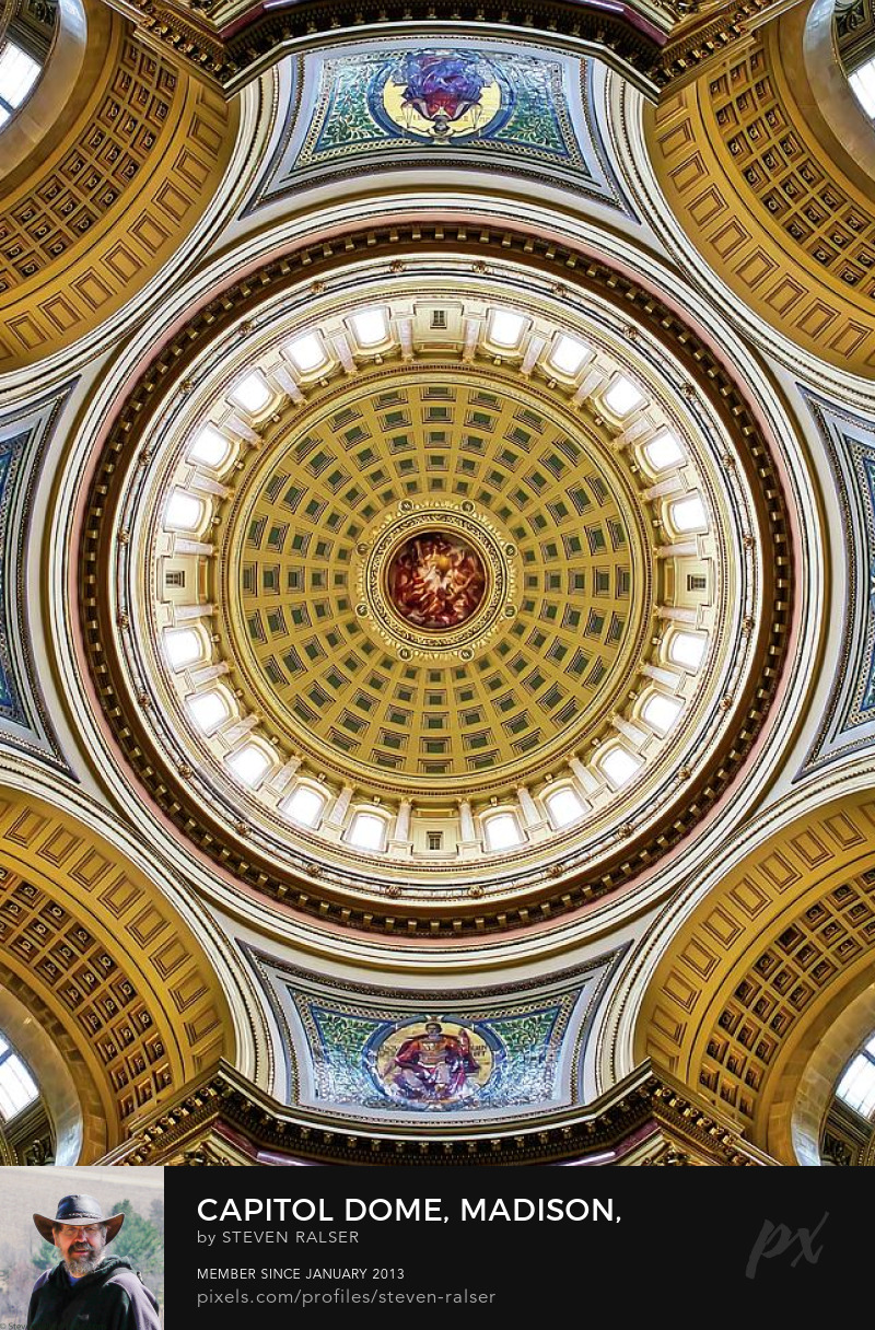 inside of the dome of the Capitol, Madison, WI