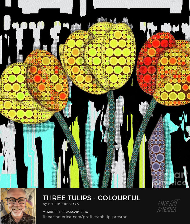 Abstract Tulip flowers, digital artwork by Philip Preston