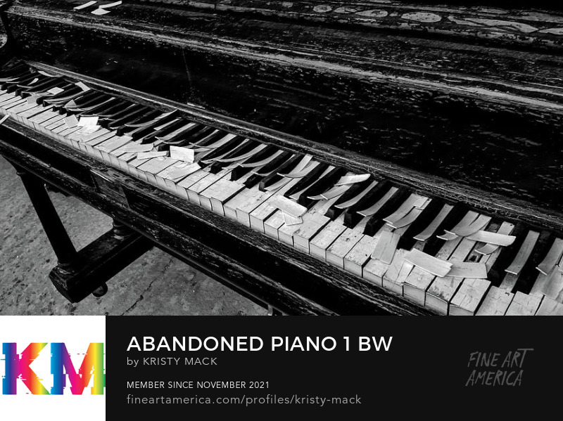Abandoned Piano 1 BW by Kristy Mack