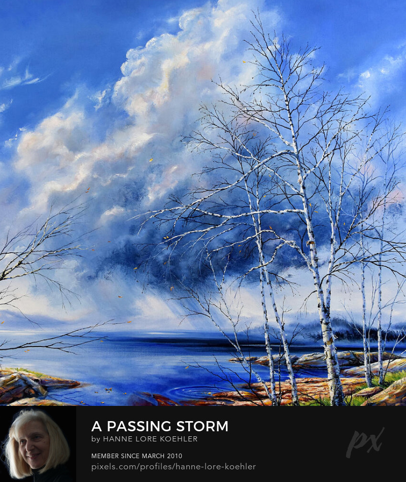 Misty Autumn Lake Stormcloud Art Prints