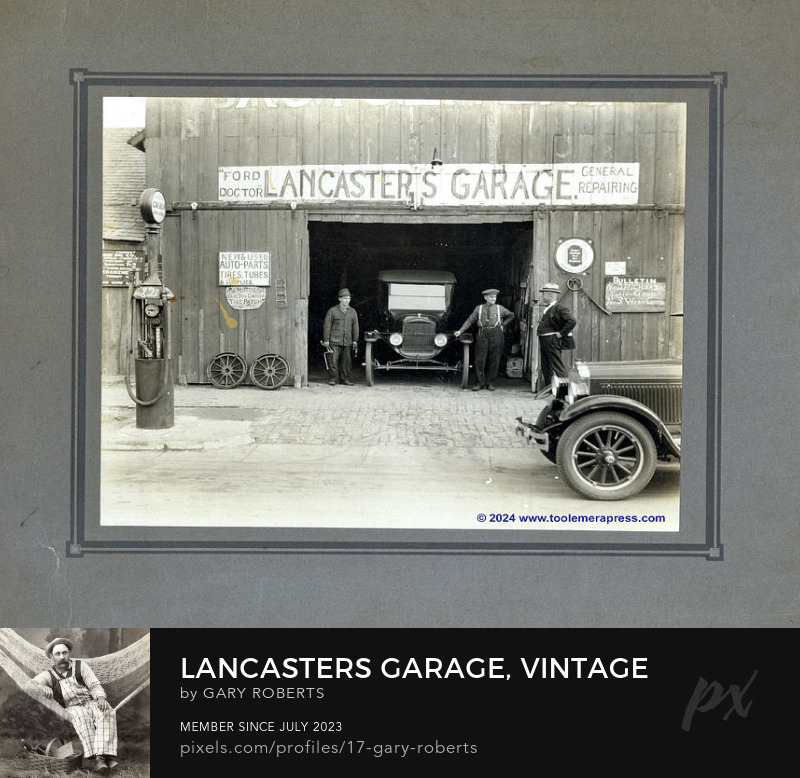 Lancaster's Garage Cabinet Card