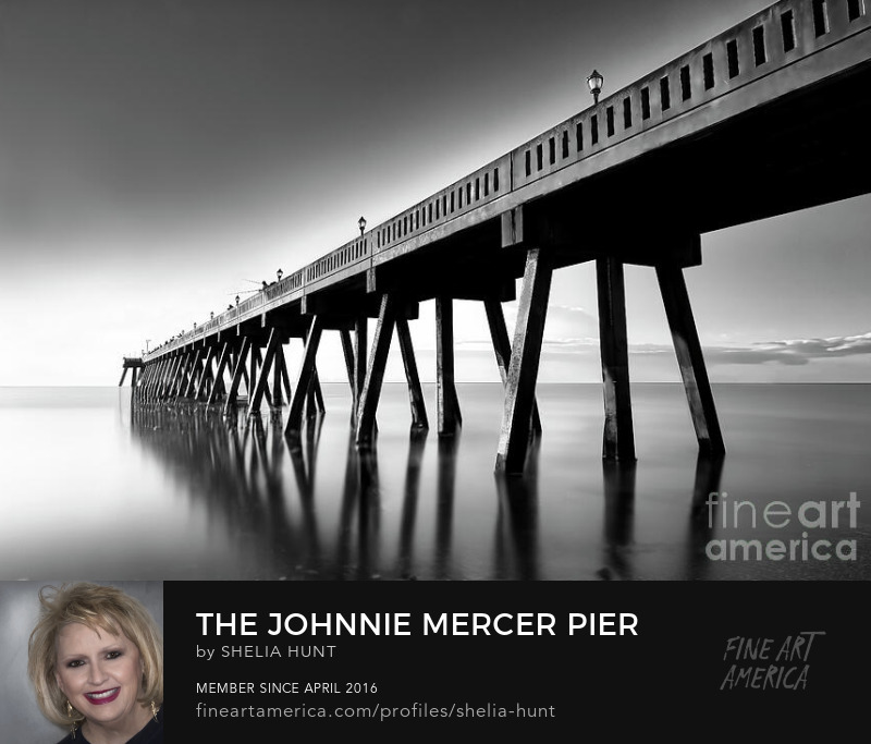 The Johnnie Mercer Pier in Black and White by Shelia Hunt