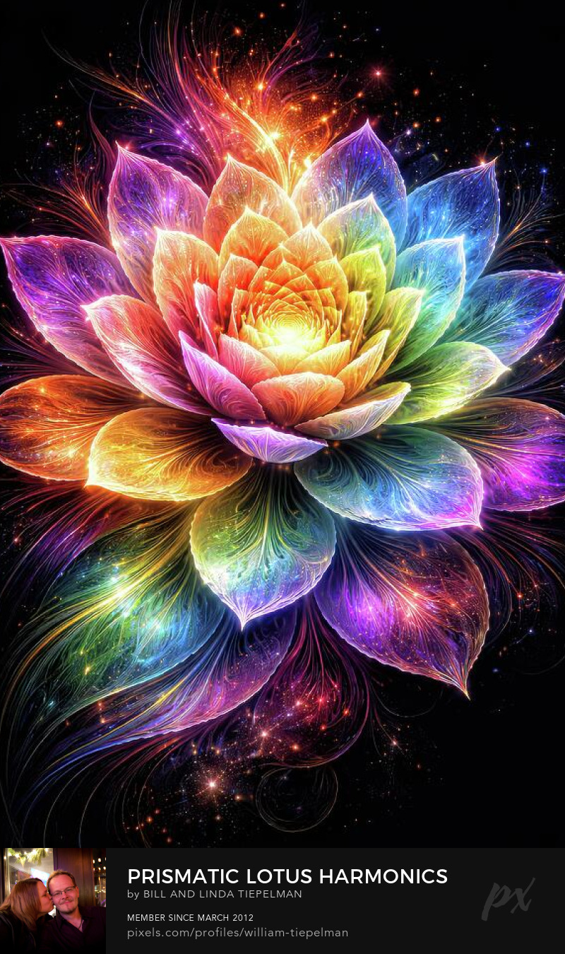 Prismatic Lotus Harmonics Art Prints