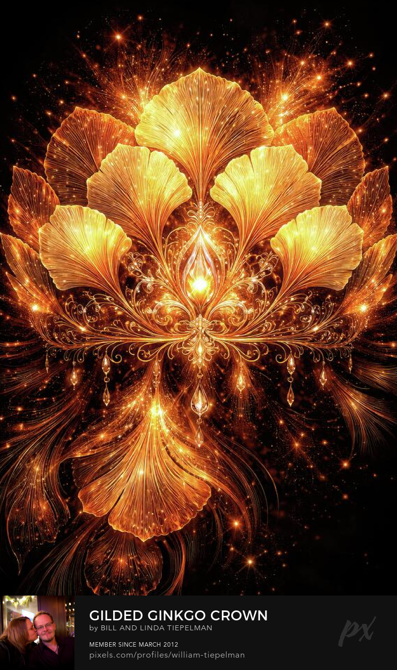 Gilded Ginkgo Crown Art Prints