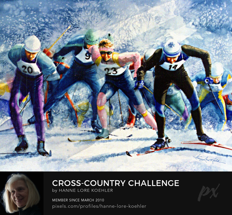 Olympic Nordic Skiing Painting