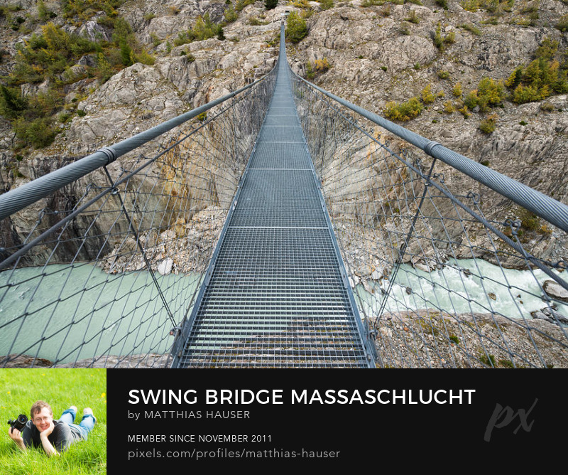 Swing Bridge in Switzerland Art Print
