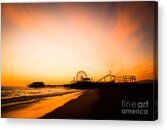 Santa Monica Pier Sunset Southern California Acrylic Print
