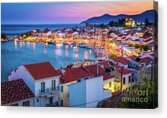 Samos Island Evening Harbor View Acrylic Print