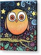 Psychedelic Owl Painting by Beth Snow