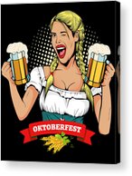 Oktoberfest German Waitress Kellner Acrylic Print