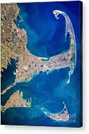 Cape Cod And Islands Spring 1997 View From Satellite Acrylic Print