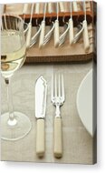 Fish Knife And Fork Set At Table Setting Acrylic Print