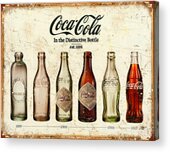 Coca-cola Bottle Evolution Vintage Sign Acrylic Print Coca-cola Bottle Evolution Vintage Sign Acrylic Print
