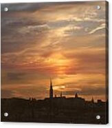 Budapest's Fiery Skies Acrylic Print