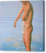 Original Classic Oil Painting Man Body Male Nude #16-2-4-08 Acrylic Print