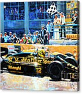 Senna Vs Mansell F1 Spanish Gp 1986 Acrylic Print
