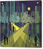 003 - Nightwalking  To A Distant City Acrylic Print