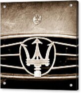 1954 Maserati A6 Gcs Hood Emblem Acrylic Print