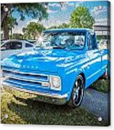 1967 Chevy Silverado Pick Up Truck Painted Acrylic Print