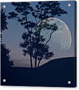 Moon With Trees Acrylic Print