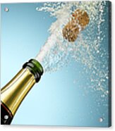 Champagne And Cork Exploding From Bottle #1 Acrylic Print