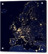 Europe At Night, Satellite Image #1 Acrylic Print