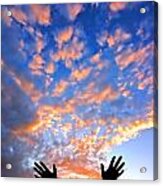 Hands Up To The Sky Showing Happiness #1 Acrylic Print