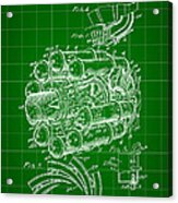 Jet Engine Patent 1941 - Green Acrylic Print
