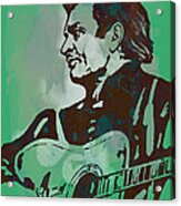 Johnny Cash - Stylised Etching Pop Art Poster #1 Acrylic Print