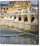 Mezquita And Roman Bridge In Cordoba #1 Acrylic Print