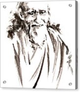 Morihei Ueshiba Sensei Aikido Martial Arts Japan Japanese Master Sum-e Portrait Founder #2 Acrylic Print