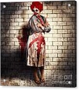 Murderous Monster Clown Standing In Full Length #1 Acrylic Print